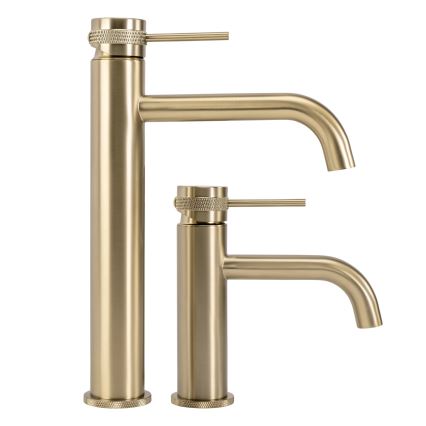 REA-B6950 - Bateria umywalkowa LUNGO 16,5 cm szczotkowane złoto
