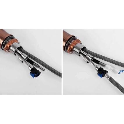 REA-B7436 - Bateria zlewozmywakowa z wyciąganą wylewką i systemem filtracji ECO FRESH, 37,5 cm, miedź