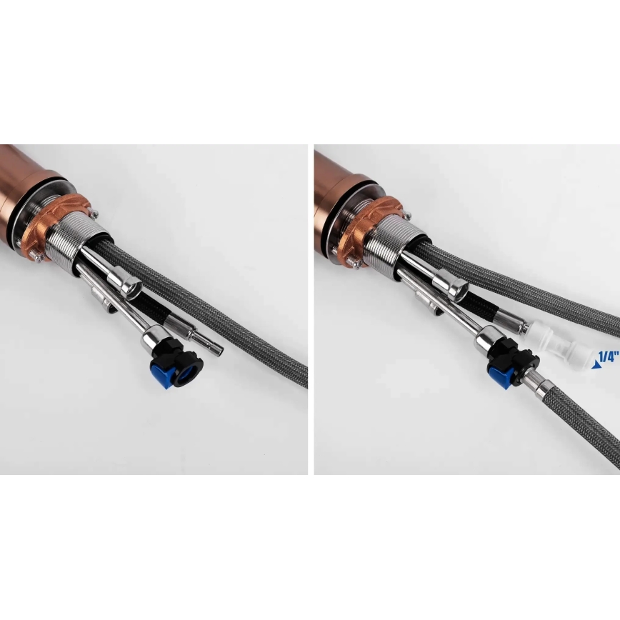 REA-B7436 - Bateria zlewozmywakowa z wyciąganą wylewką i systemem filtracji ECO FRESH, 37,5 cm, miedź