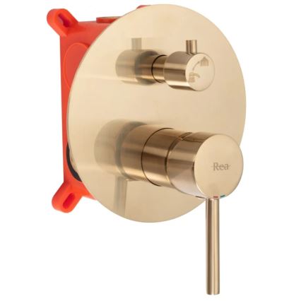 REA-B7503 - Zestaw wannowy LUNGO z baterią podtynkową, szczotkowane złoto