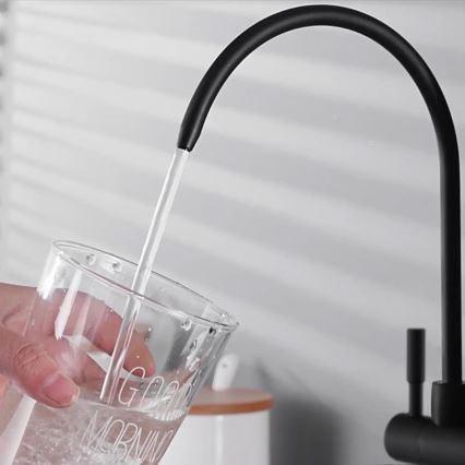 REA-B7564 - Bateria zlewozmywakowa z wyciąganą wylewką i filtrem ECO FRESH, 37,5 cm, matowa czerń