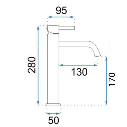 REA-B8821 - Bateria umywalkowa LUNGO ART 28 cm złota