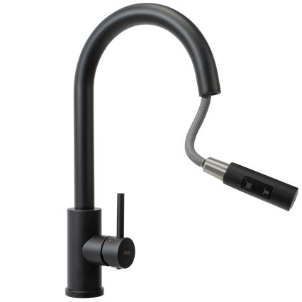 REA-B9147 - Bateria zlewozmywakowa FRESH z wyciąganą słuchawką, 39,5 cm, czarny mat