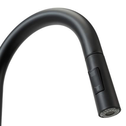 REA-B9147 - Bateria zlewozmywakowa FRESH z wyciąganą słuchawką, 39,5 cm, czarny mat