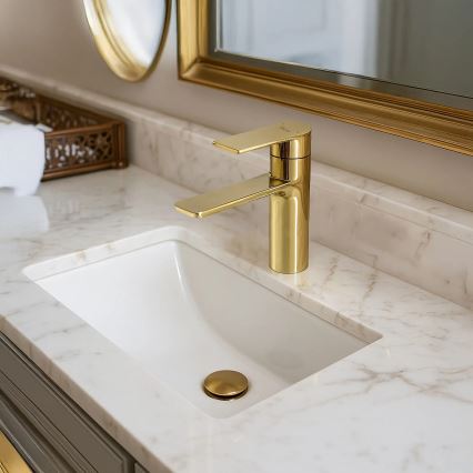 REA-B9981 - Bateria umywalkowa STORM 15 cm złota