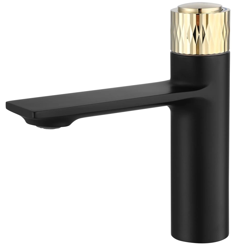 REA-B9987 - Bateria umywalkowa STORM 16,5 cm czarna/złota