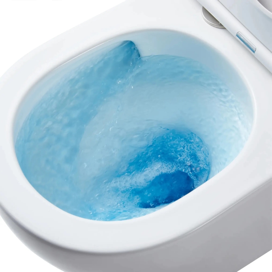 REA-C1259 - Wisząca miska WC z deską sedesową CARLO MINI TORNADO RIMLESS, ceramika / biały połysk