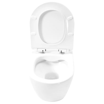 REA-C1400 - Wisząca miska WC z deską sedesową CARTER RIMLESS, ceramika/biała