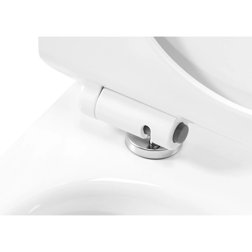 REA-C1400 - Wisząca miska WC z deską sedesową CARTER RIMLESS, ceramika/biała