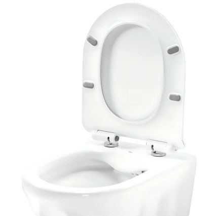 REA-C1652 - WC wiszące z deską sedesową GUSTAVO RIMLESS ceramika/biała