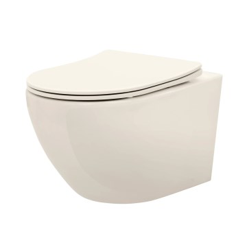 REA-C5500 - WC wiszące z deską sedesową CARLO MINI TORNADO RIMLESS ceramika/kremowa