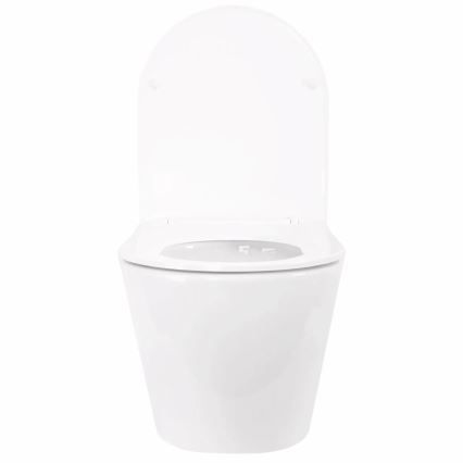 REA-C6800 - Podwieszana miska WC z deską sedesową TITO TORNADO bezrantowa ceramika/biała