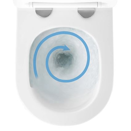 REA-C6800 - Podwieszana miska WC z deską sedesową TITO TORNADO bezrantowa ceramika/biała