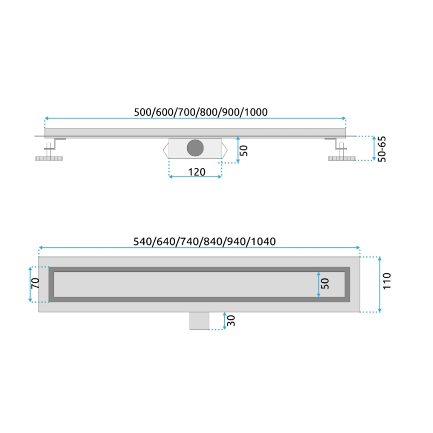 REA-G2501 - Odpływ liniowy NEOX 60 cm ze stali nierdzewnej