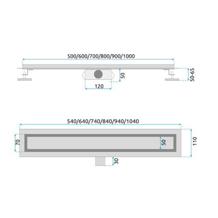 REA-G2502 - Odpływ liniowy NEOX 70 cm stal nierdzewna
