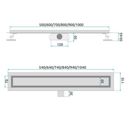REA-G2562 - Odpływ liniowy NEOX 70 cm stal nierdzewna/złoty