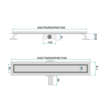 REA-G2704 - Odpływ liniowy NEOX PRO 90 cm stal nierdzewna/szczotkowane złoto
