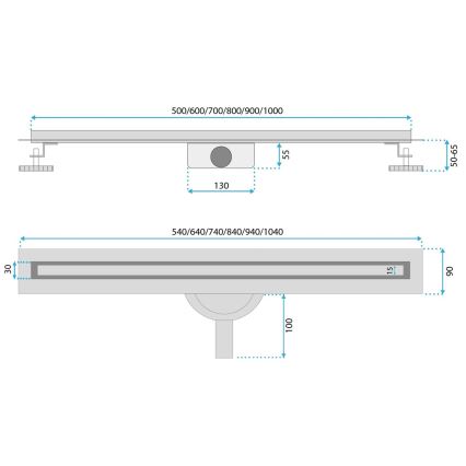 REA-G2710 - Odpływ liniowy NEOX SLIM 80 cm stal nierdzewna/czarny