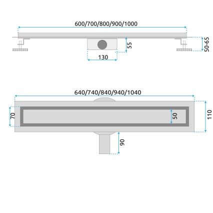 REA-G2742 - Odpływ liniowy NEOX PRO 70 cm złoty