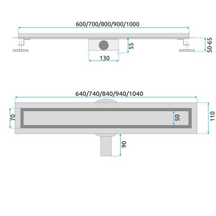 REA-G4800 - Odpływ liniowy NEOX PRO 60 cm szczotkowana miedź
