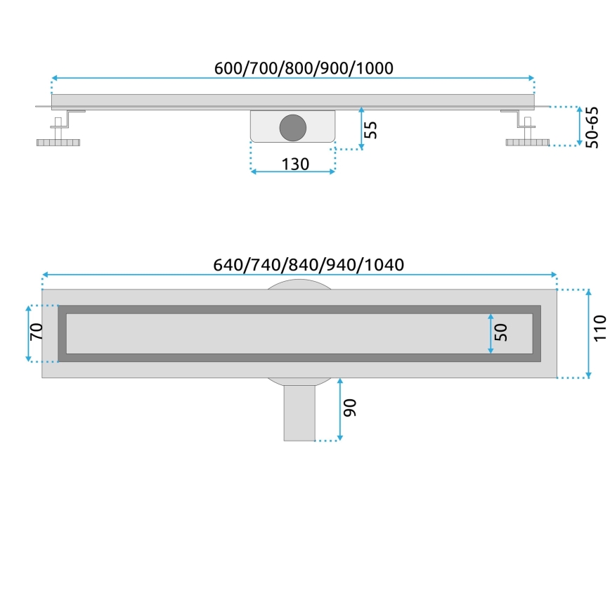 REA-G4800 - Odpływ liniowy NEOX PRO 60 cm szczotkowana miedź