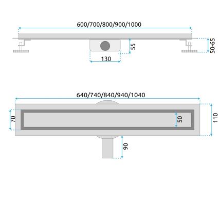 REA-G4802 - Odpływ liniowy NEOX PRO 80 cm miedź szczotkowana