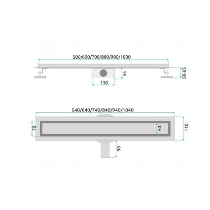 REA-G5807 - Odpływ liniowy NEOX PRO 60 cm stal nierdzewna