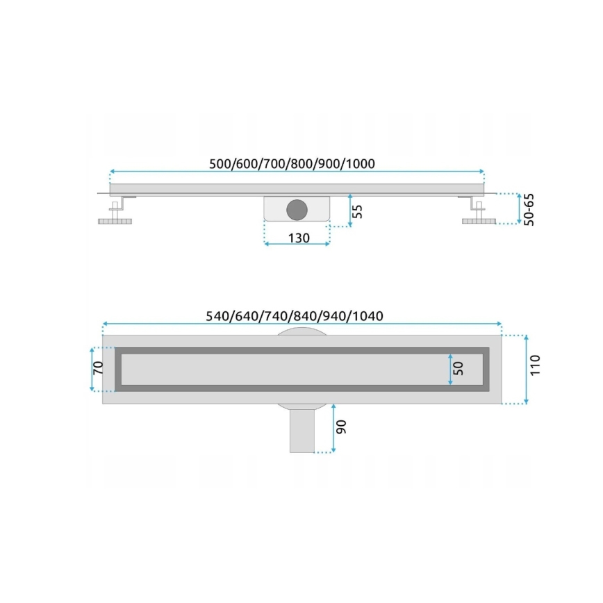 REA-G5808 - Odpływ liniowy NEOX PRO 70 cm ze stali nierdzewnej