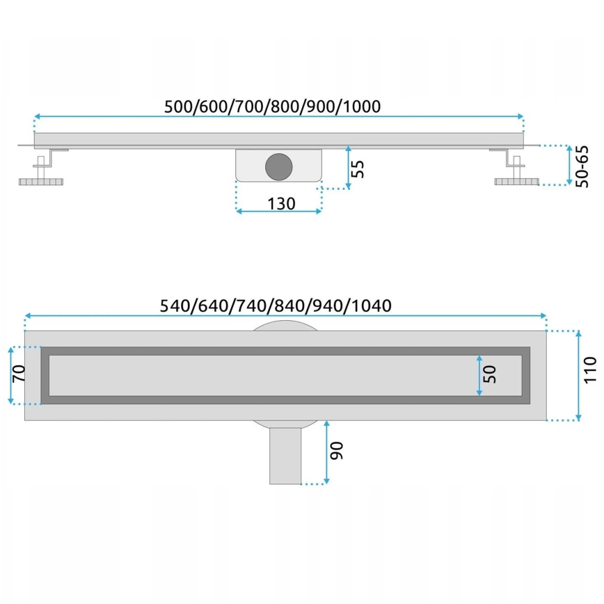 REA-G5811 - Odpływ liniowy NEOX PRO 100 cm nikiel
