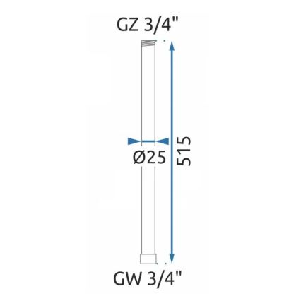 REA-K0880 - Przedłużka do zestawu prysznicowo-wannowego 51,5 cm matowa czerń