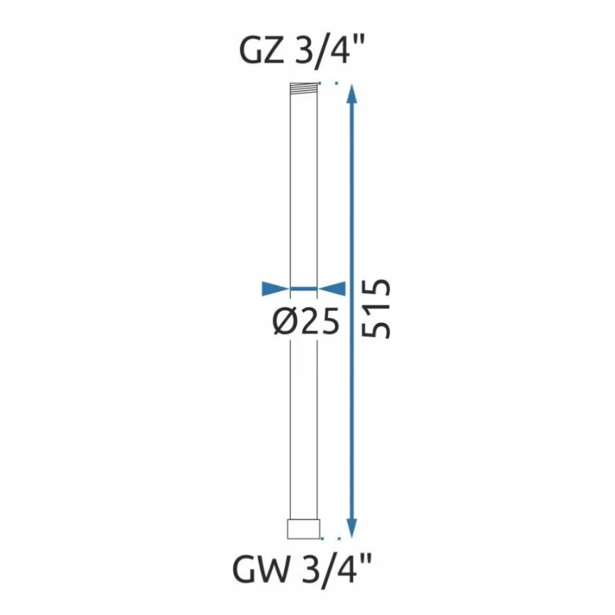 REA-K0881 - Przedłużka 51,5 cm do zestawu prysznicowego/wannowego, chrom błyszczący