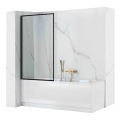 REA-K7632 - Ruchomy parawan nawannowy LAGOS 140x70 cm czarny/przezroczysty