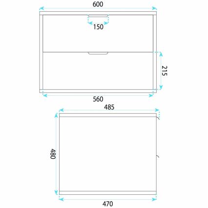 REA-M0408 - Wisząca szafka łazienkowa pod umywalkę MONO 60x47 cm beżowa