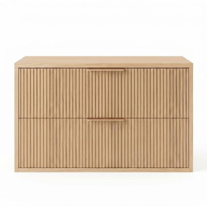 REA-M0409 - Wisząca szafka łazienkowa pod umywalkę MONO 80x48,5 cm beżowa