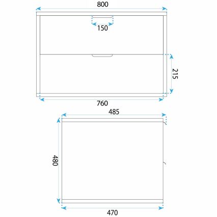 REA-M0409 - Wisząca szafka łazienkowa pod umywalkę MONO 80x48,5 cm beżowa
