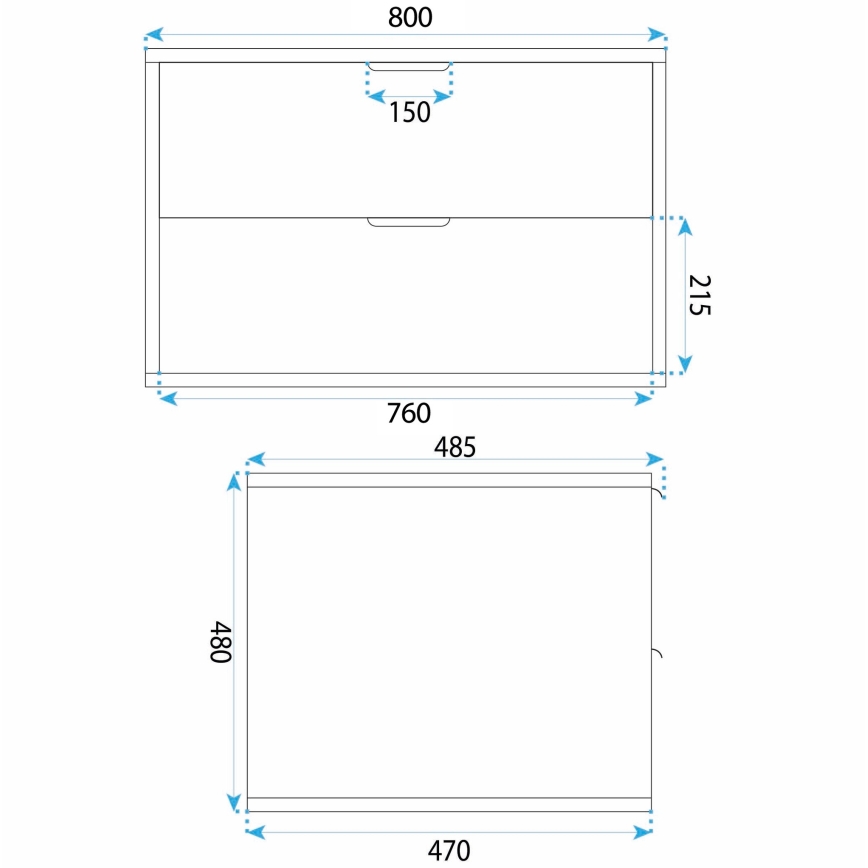 REA-M0409 - Wisząca szafka łazienkowa pod umywalkę MONO 80x48,5 cm beżowa