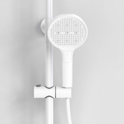 REA-P0353 - Zestaw prysznicowy z baterią FAREL, matowa biel