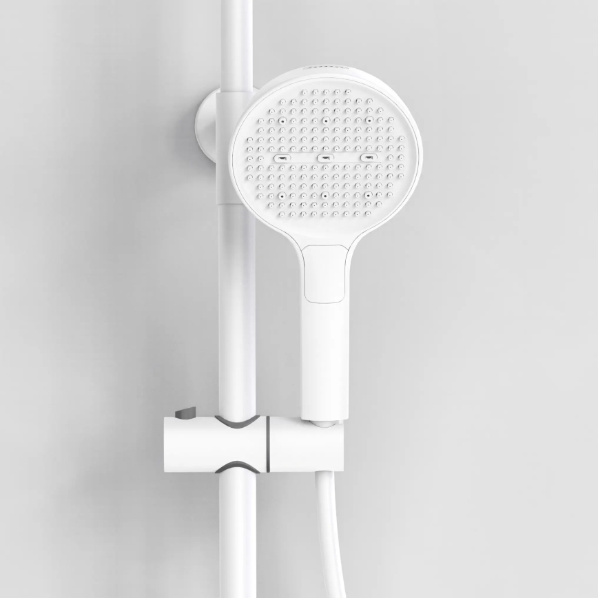 REA-P0353 - Zestaw prysznicowy z baterią FAREL, matowa biel