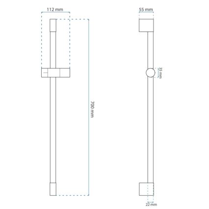 REA-P6500 - Uchwyt na słuchawkę prysznicową 70 cm szczotkowane złoto