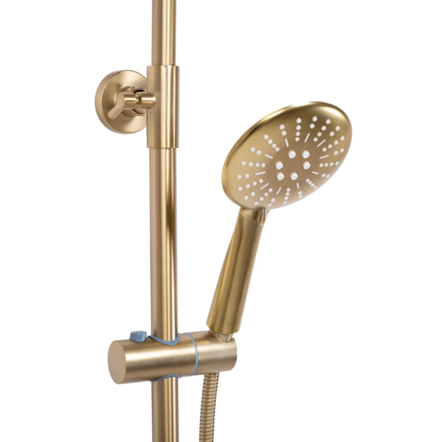 REA-P6604 - Zestaw prysznicowy LUNGO z baterią termostatyczną, szczotkowane złoto