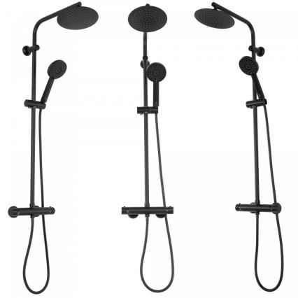 REA-P8804 - Zestaw prysznicowy BLISS z baterią termostatyczną, matowa czerń