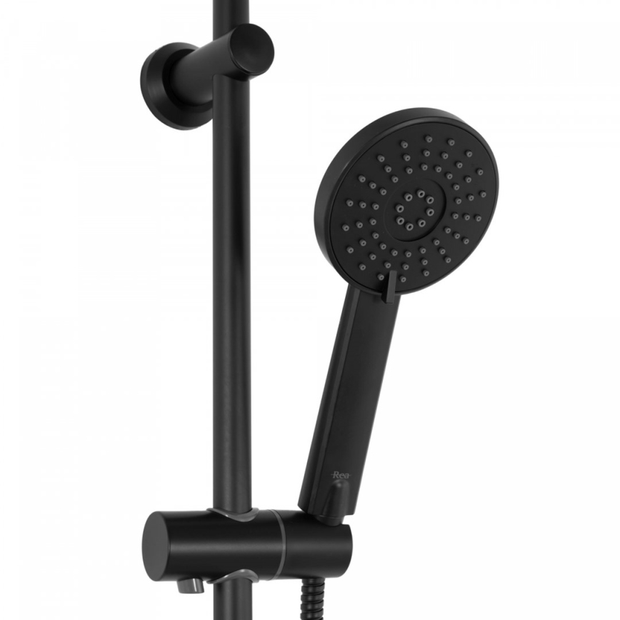 REA-P8804 - Zestaw prysznicowy BLISS z baterią termostatyczną, matowa czerń