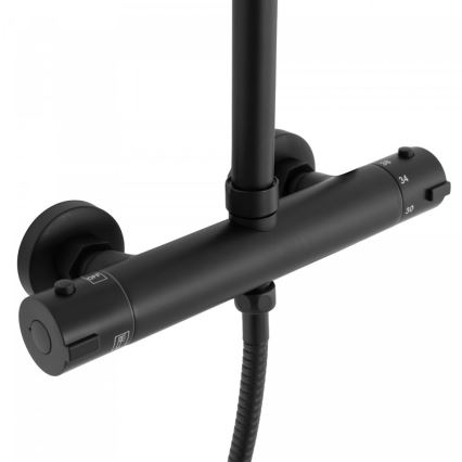 REA-P8804 - Zestaw prysznicowy BLISS z baterią termostatyczną, matowa czerń