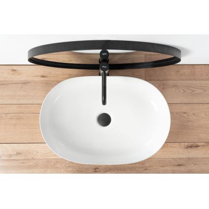 REA-U0024 - Umywalka nablatowa CLEO 41x60,5 cm ceramika/biały połysk