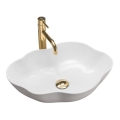 REA-U0265 - Umywalka nablatowa PEARL 38x50,5 cm ceramika/biały połysk