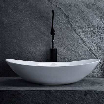 REA-U0441 - Umywalka nablatowa ROYAL 35,5x61,5 cm ceramika/biały połysk