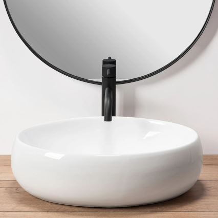 REA-U0462 - Umywalka nablatowa LINDA 34x48,5 cm ceramika/biały połysk