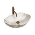 REA-U0618 - Umywalka nablatowa PEARL 38x50,5 cm ceramika/beżowa/imitacja kamienia