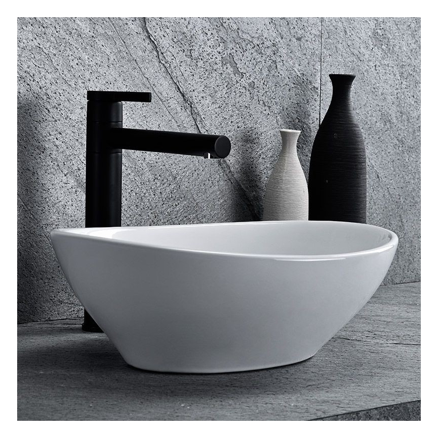 REA-U0623 - Umywalka nablatowa SOFIA MINI 27x34 cm ceramika/błyszcząca biel