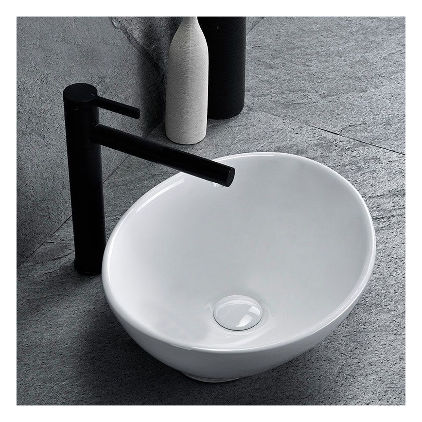 REA-U0623 - Umywalka nablatowa SOFIA MINI 27x34 cm ceramika/błyszcząca biel